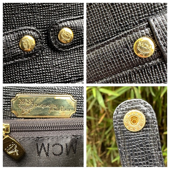 Genuine vintage MCM Munchen Michael Cromer signature black leather shoulder bag - Picture 13 of 15